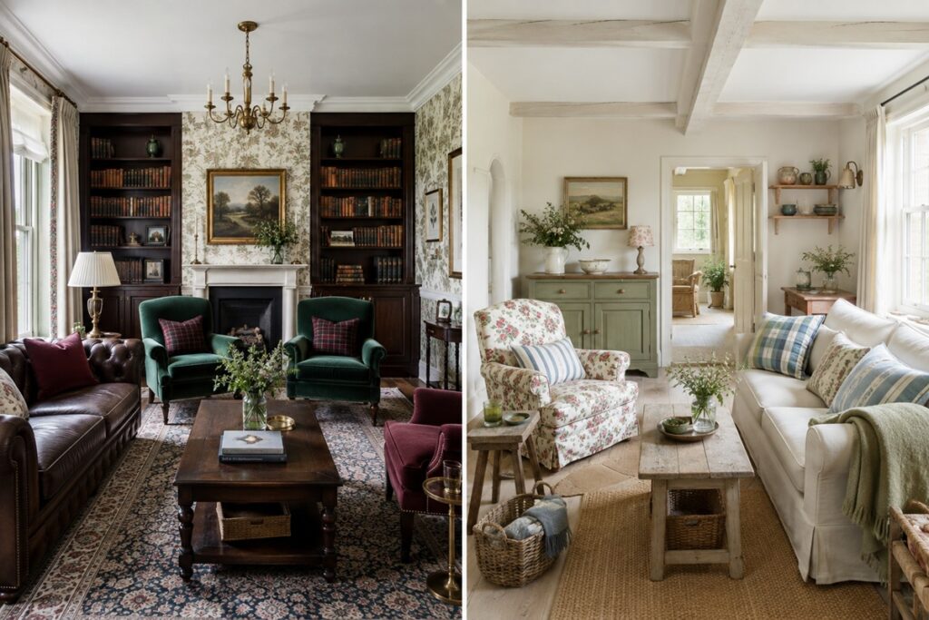 style anglais vs style cottage