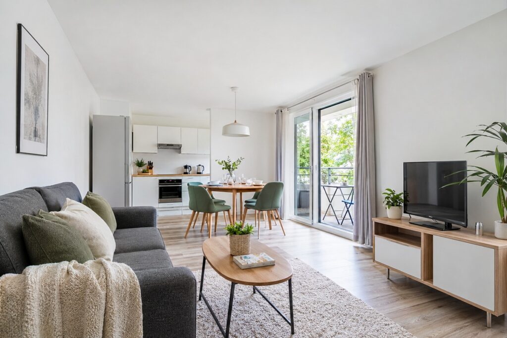Intérieur scandinave lumineux et épuré