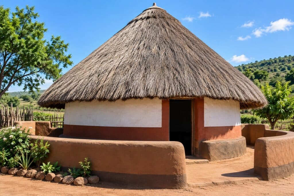 hutte traditionnelle Venda