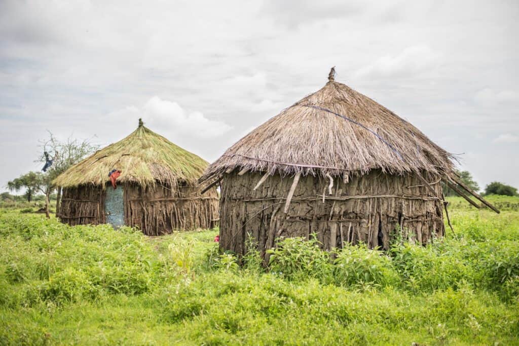 huttes rondes en Tanzanie