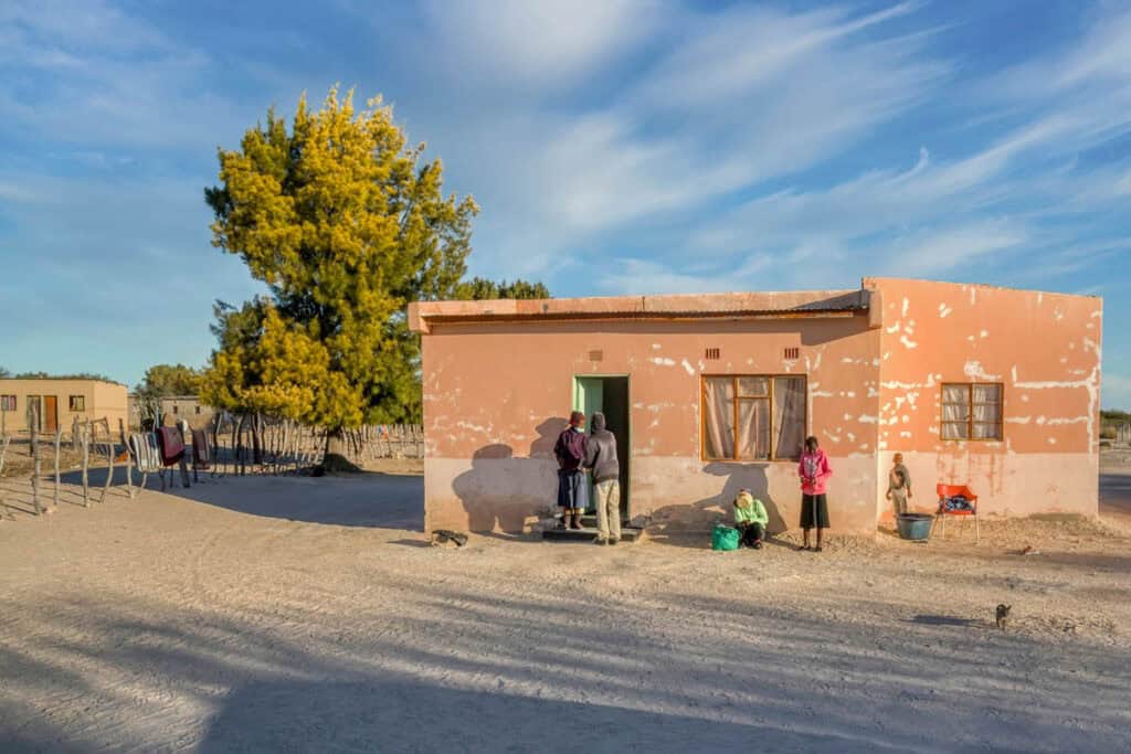 maison en brique au Botswana