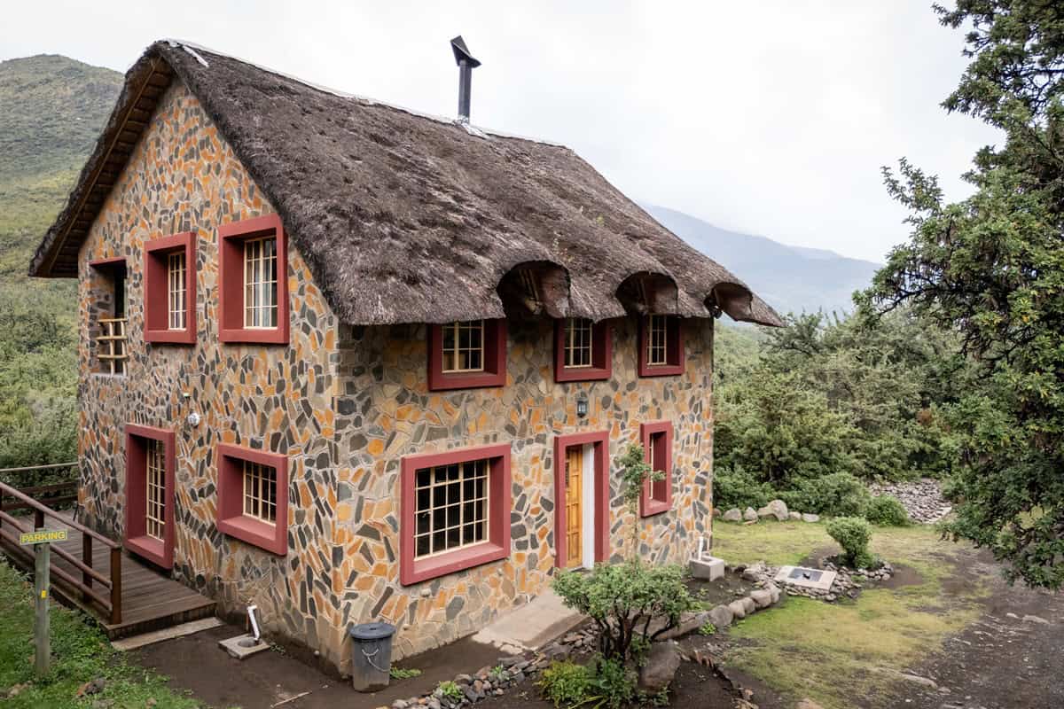 maison en pierre au Lesotho