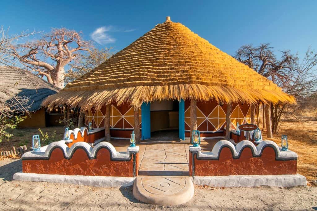 hutte traditionnelle du Botswana