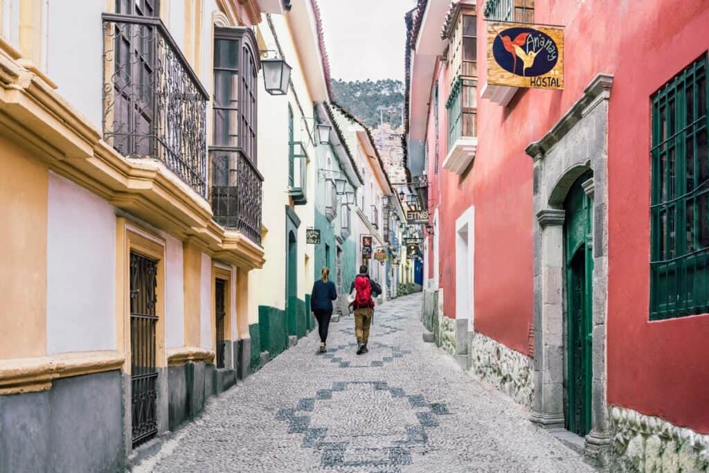 maisons coloniales dans les rues de La Paz