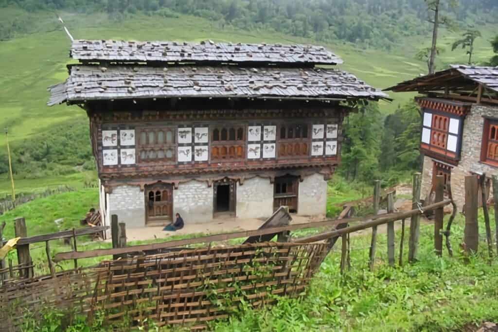 maison rurale au Bhoutan