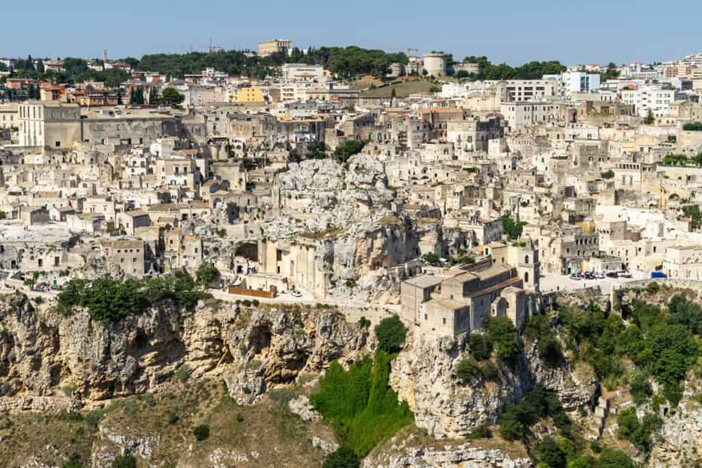 vue aérienne de Matera