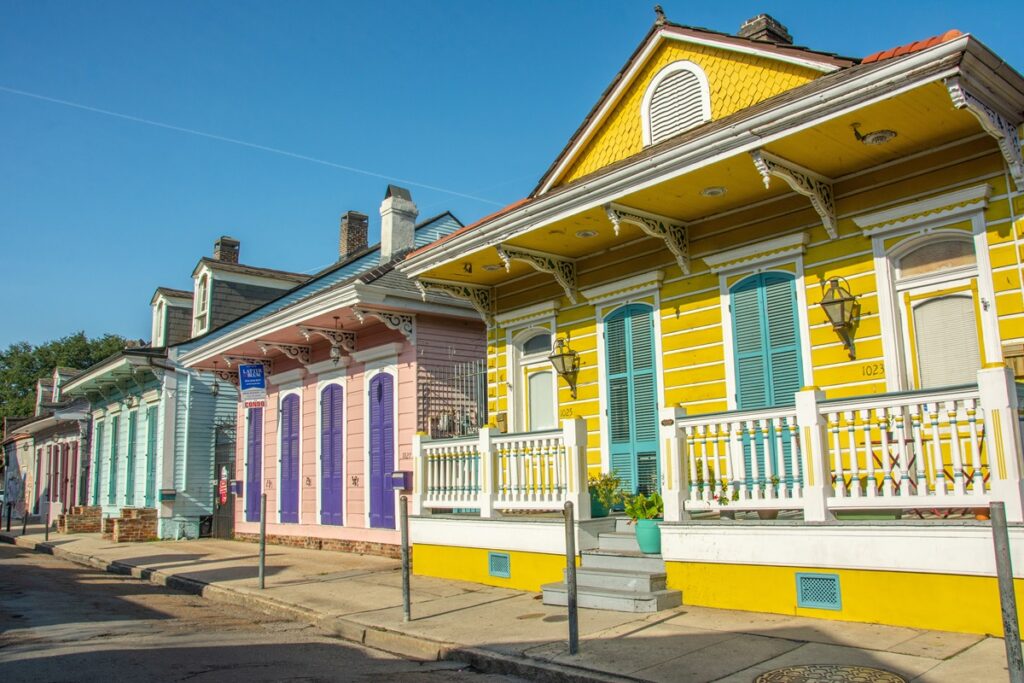 maisons créoles colorées à la Nouvelle Orléans