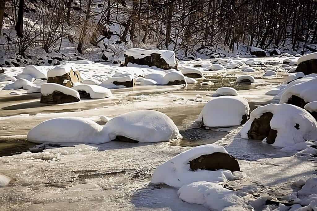 rivière enneigée