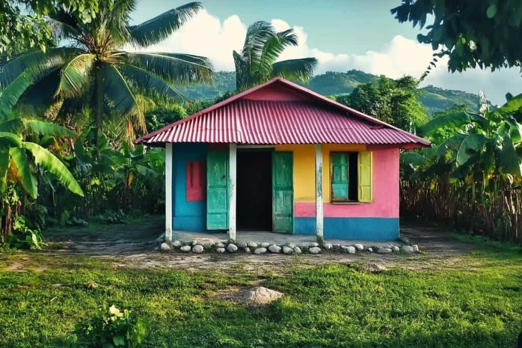 maison colorée Haïti