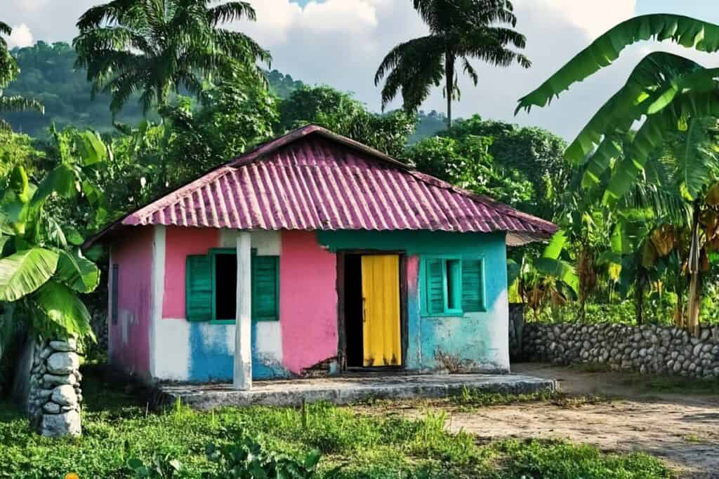 maison colorée en Haïti