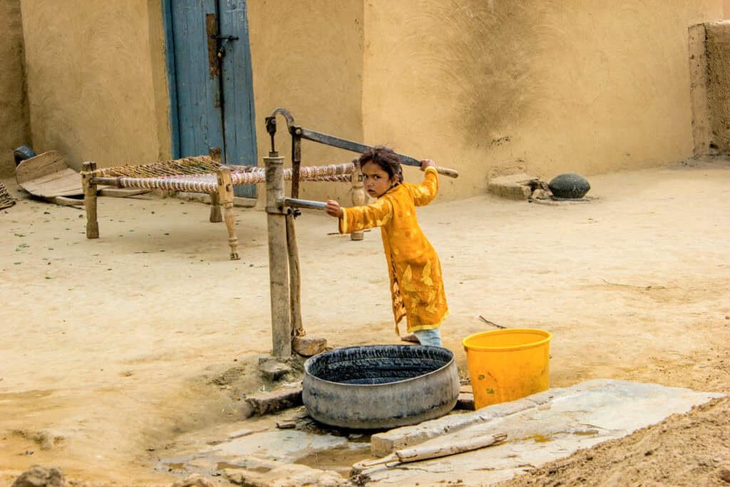 point d'eau d'un village au Pakistan