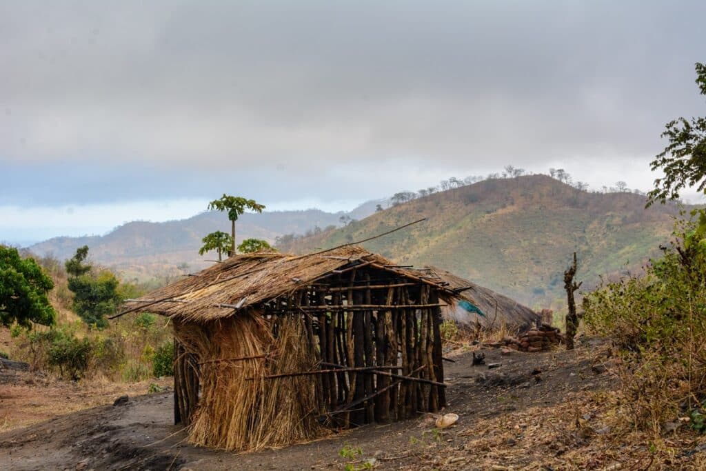 maison en bois au Malawi