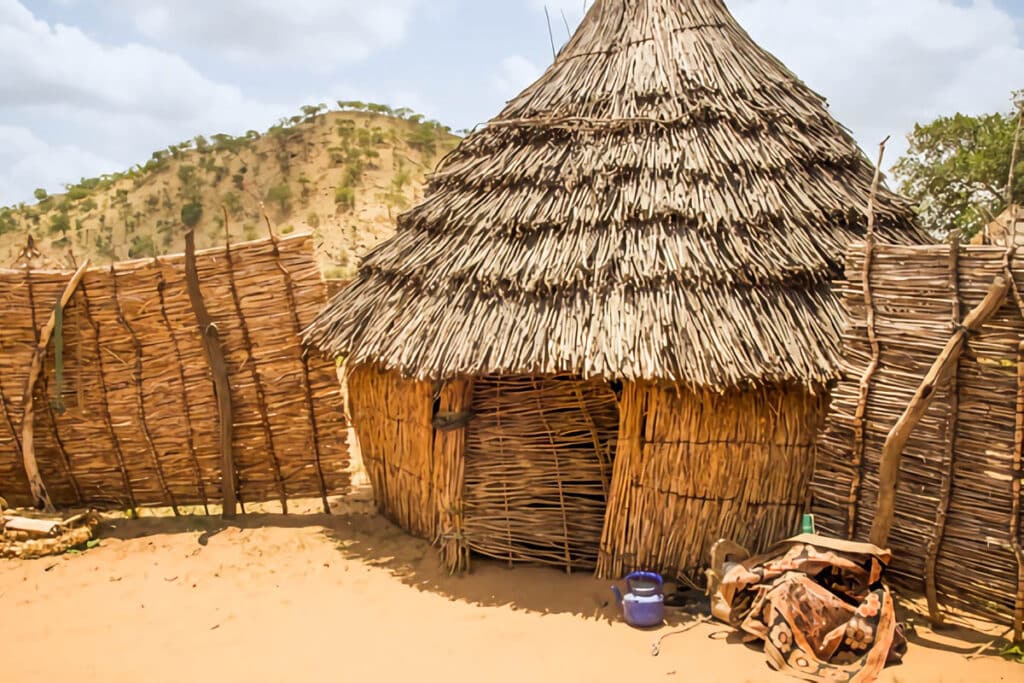 hutte de chaume au Tchad