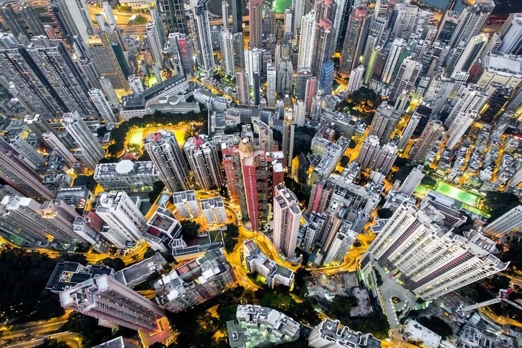 buildings de Hong Kong vus du ciel