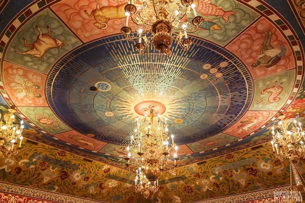 plafond dans le palais en bois du tsar Alexeï Mikhaïlovitch