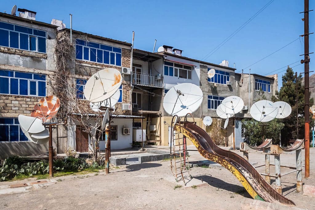 immeuble d'appartement soviétique au Turkménistan