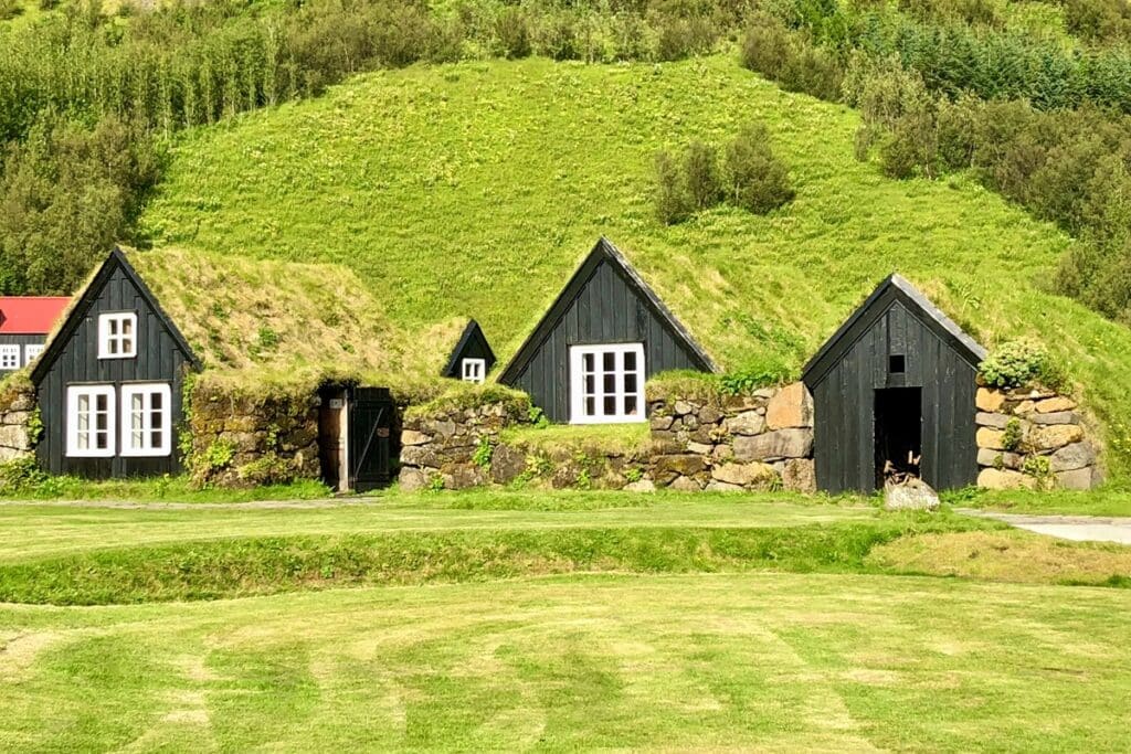 maisons d'herbe en Islande