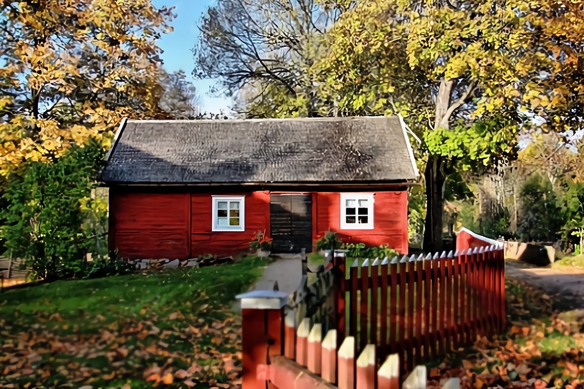 maison rouge de Suède