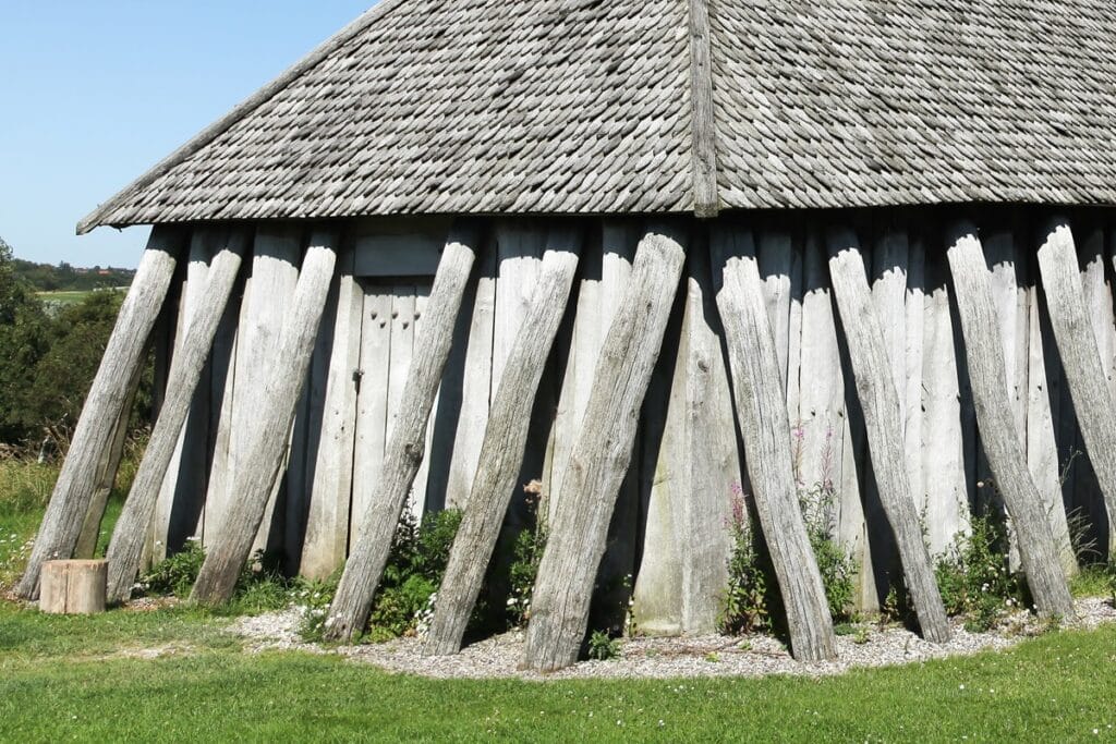 détail maison viking Fyrkat à Hobro