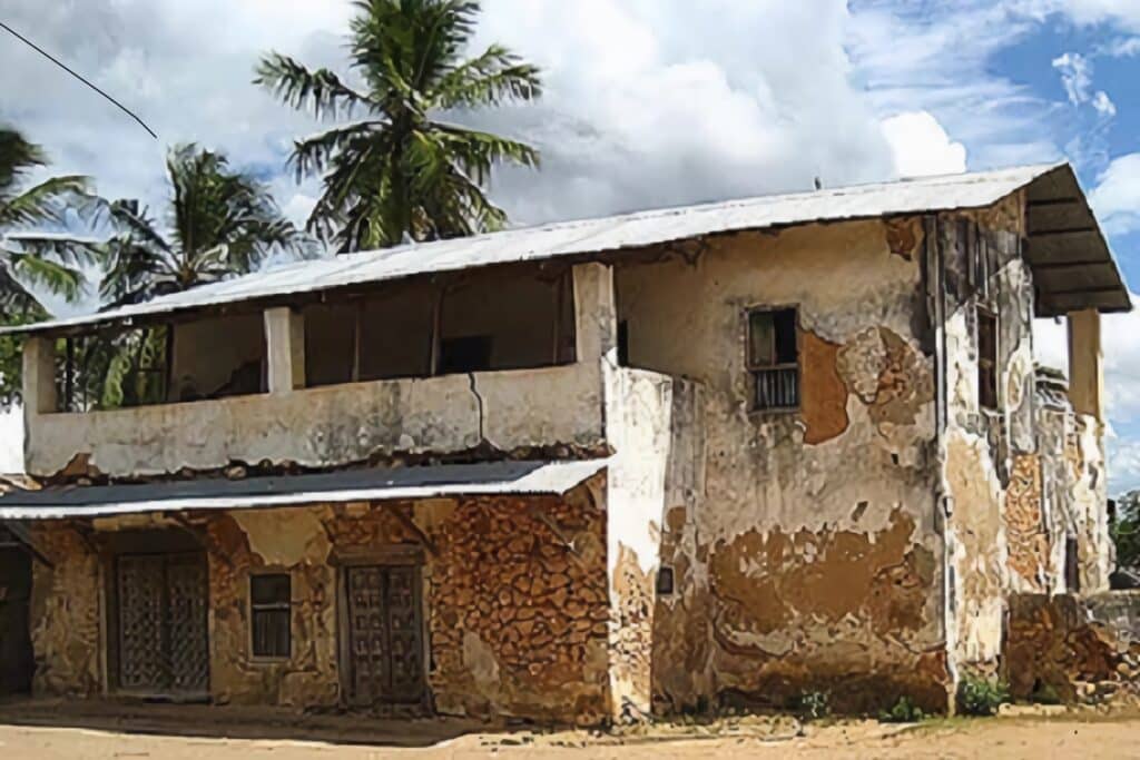 maison coloniale de Livingstone en ruine