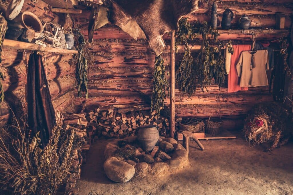intérieur ancienne maison viking