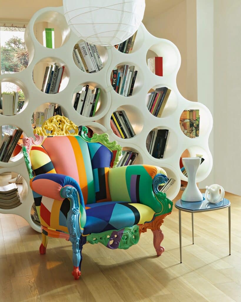 fauteuil multicolore proust geometrica