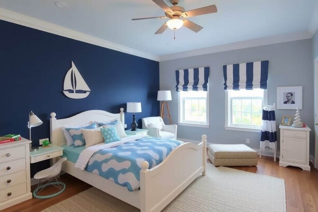 chambre bleu enfant inspirée mer