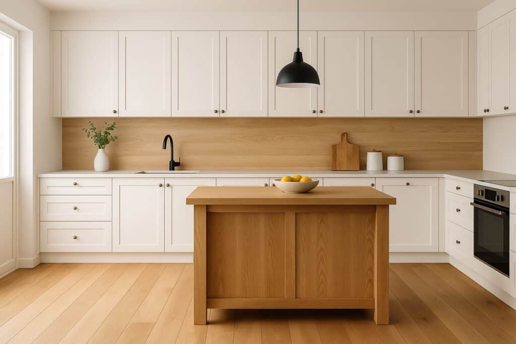 cuisine blanche et bois
