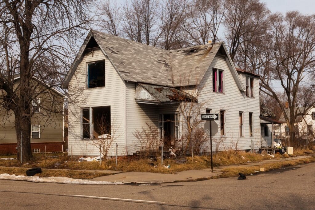 maison ruinée à Détroit