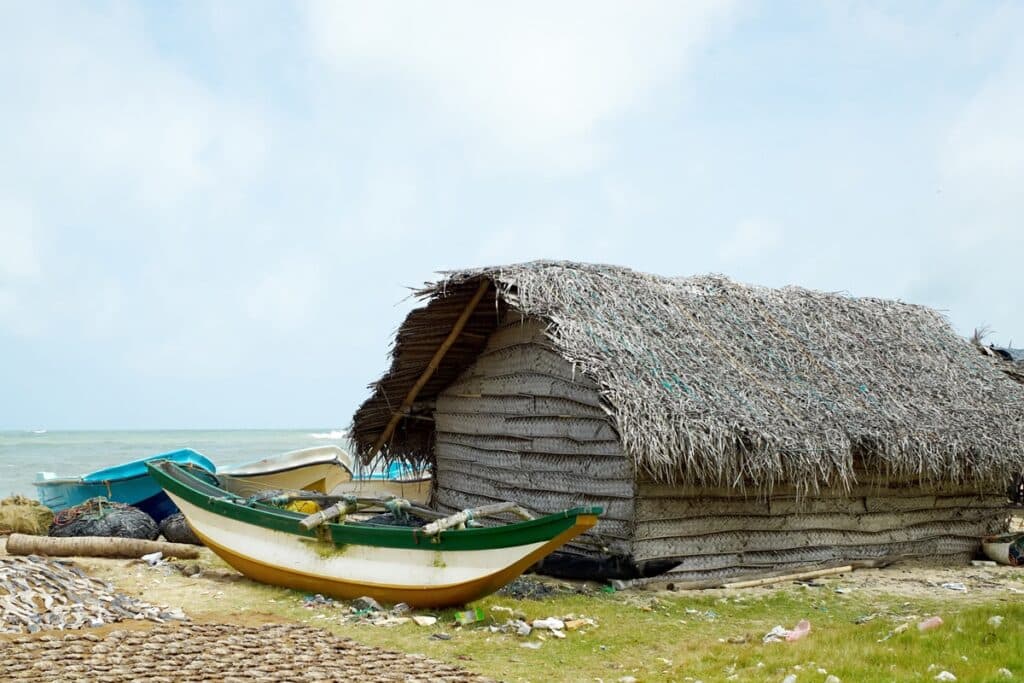 maison de pêcheur au Sri Lanka