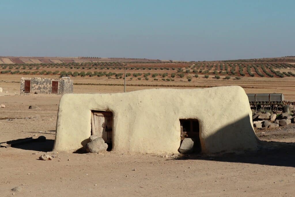 maison rurale en pisé en Syrie