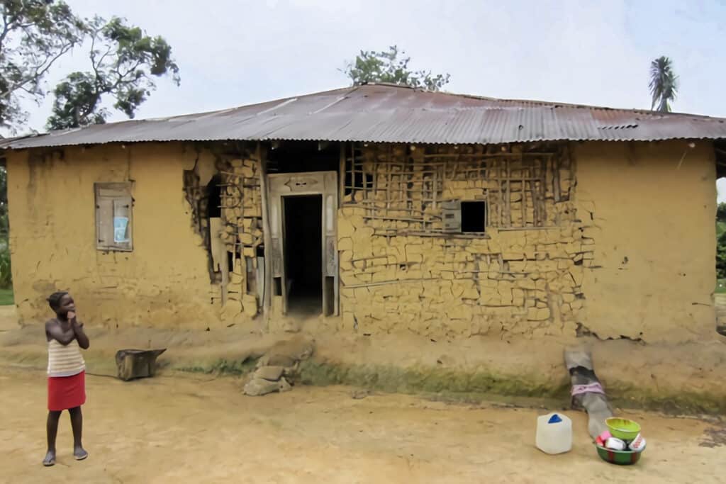 maison en torchis au Liberia