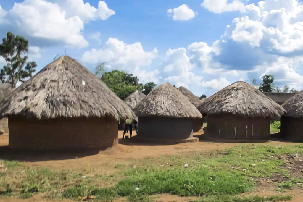huttes circulaires au Liberia