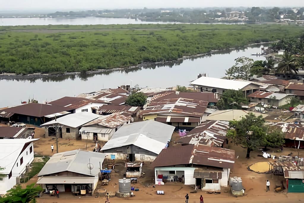 bidonville au Liberia