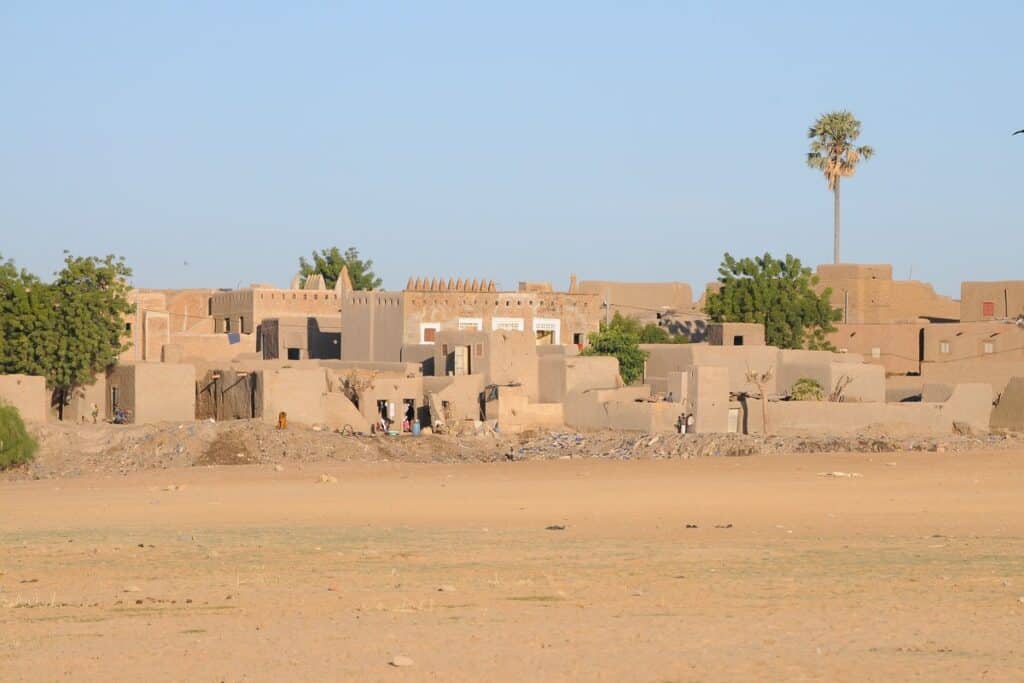 vue sur les maisons de la ville de Djenné