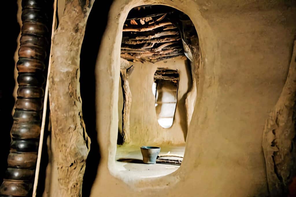 intérieur maison de boue de Djenné