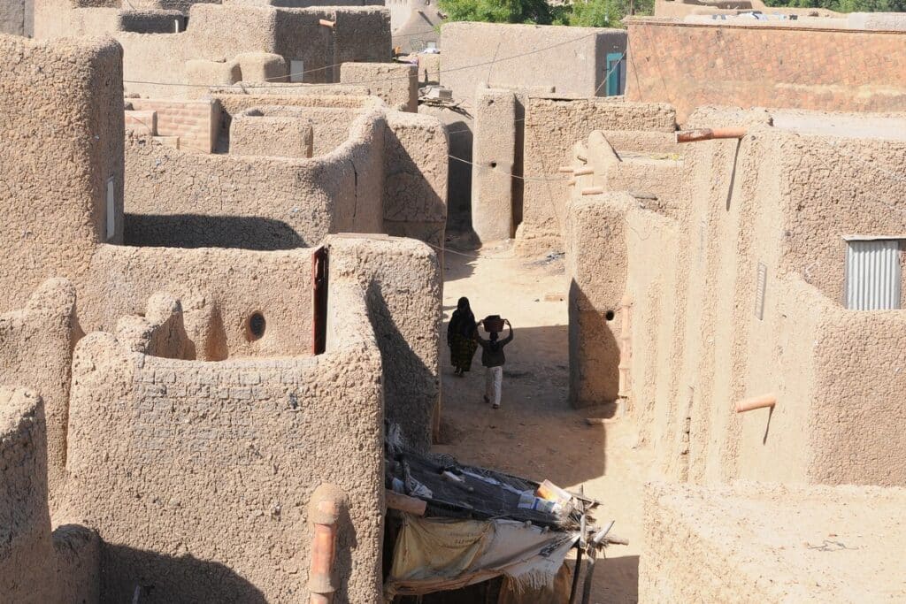 vue sur les maisons de boue de Djenné