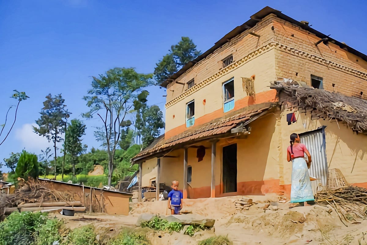 maison traditionnelle rurale au Népal