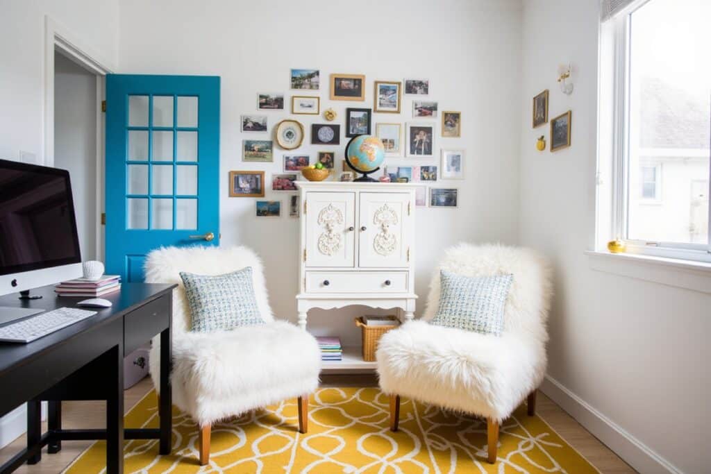 salon avec du mobilier vintage