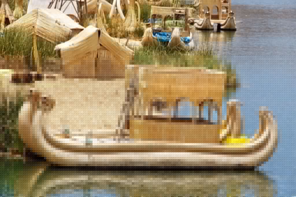 bateau uros en roseau