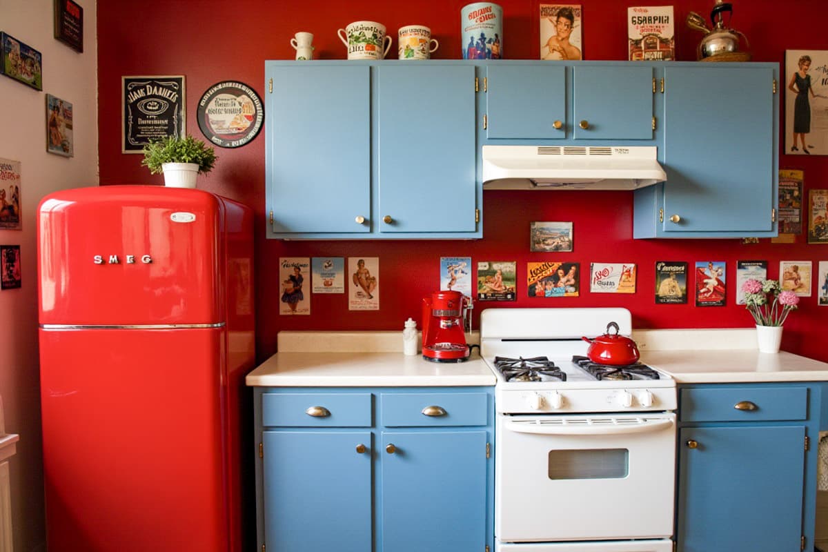 cuisine retro et colorée