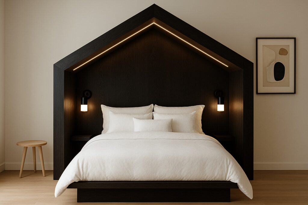 idées tête de lit en forme de maison