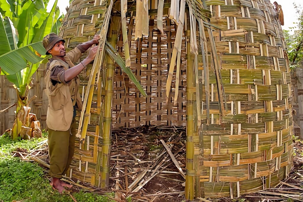 construction d'une hutte Dorzé
