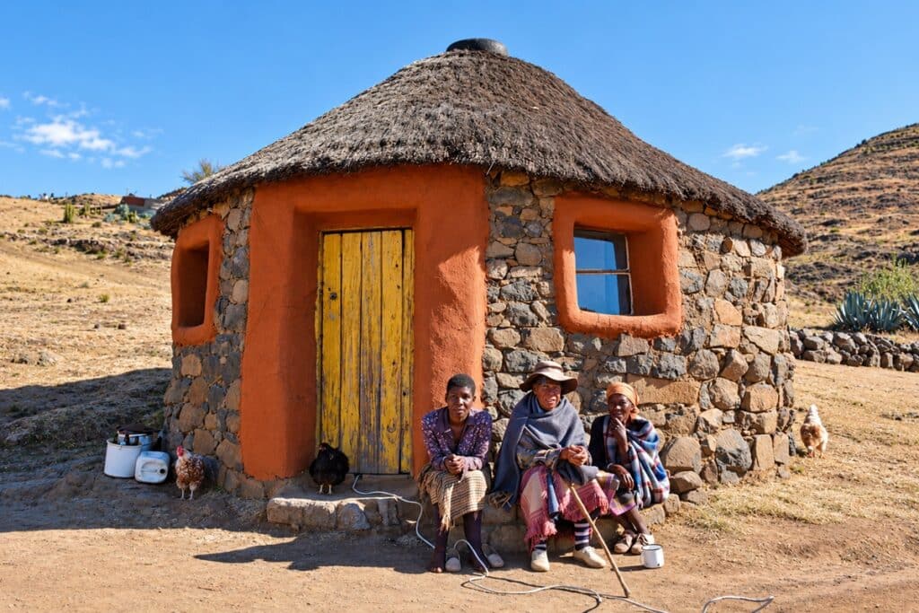maison basotho au Lesotho