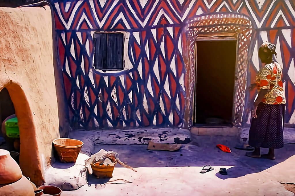 mur de maison peint à Sirigu