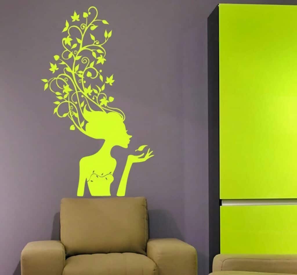 sticker mural fée salon