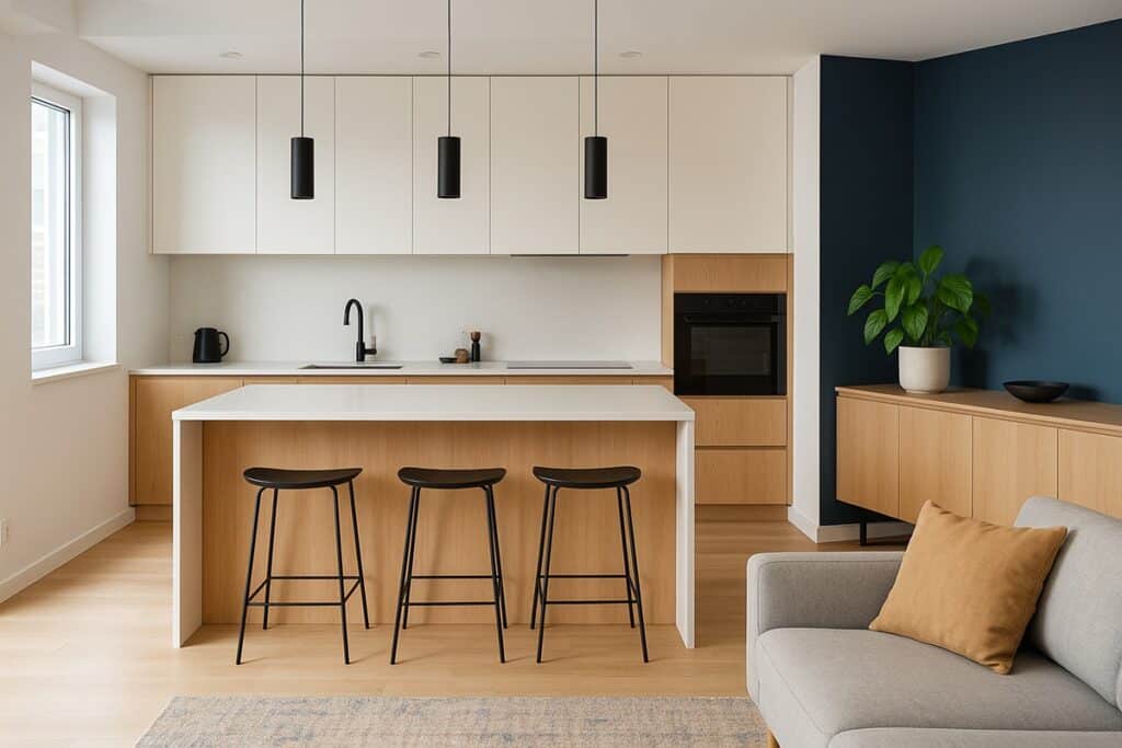 Cuisine ouverte au design contemporain