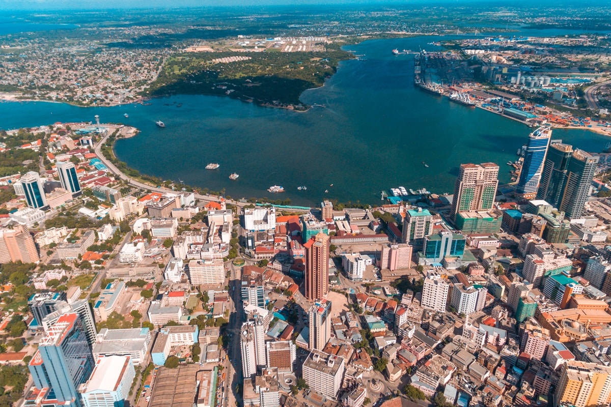 vue aérienne de Dar es Salaam