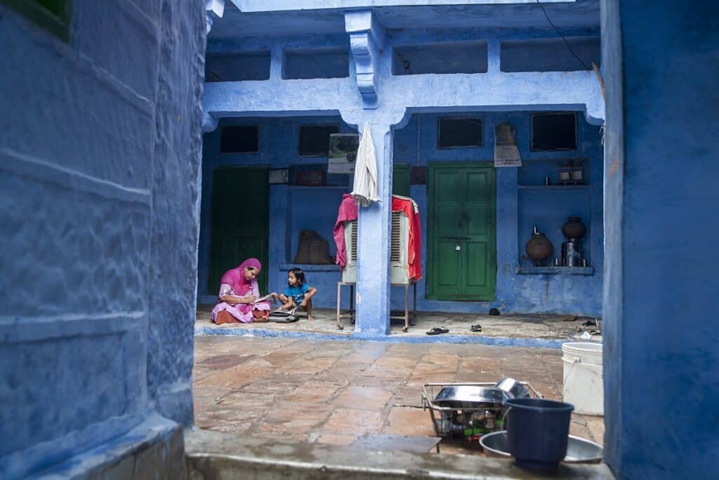 cour intérieure d'une maison traditionnelle à Jodhpur