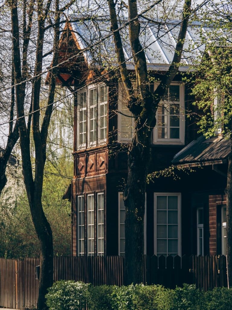 maison en bois dans le quartier Žvėrynas à Vilnius